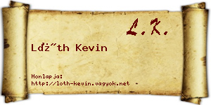 Lóth Kevin névjegykártya